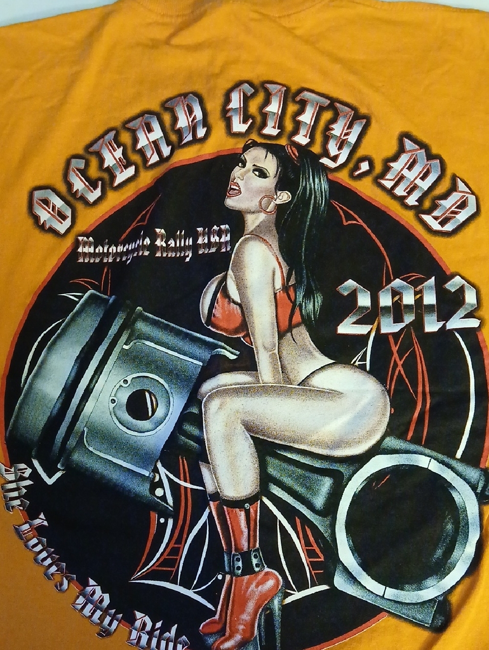 Ocean City MD 2012 Graphic Tee - Orange Pinup Design